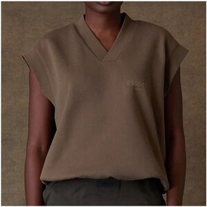 Fear of God Essentials Women's Wood V-Neck Vest  Sweatshirt Medium